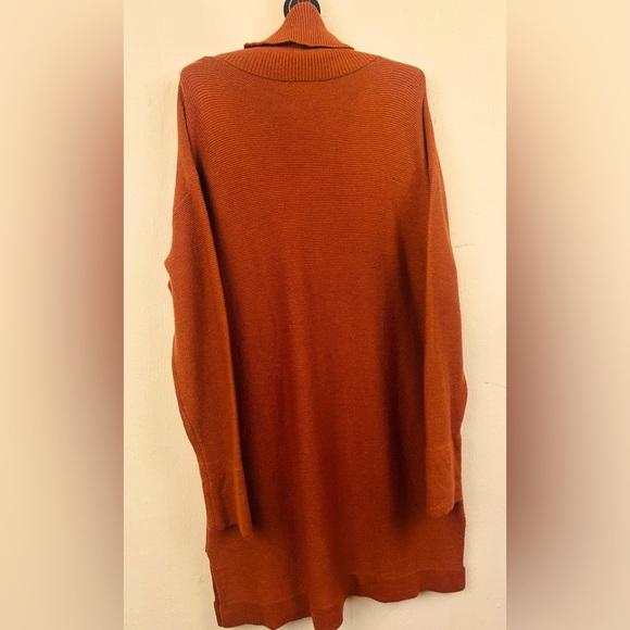 BTFBM Women's Long Sleeve Turtleneck Sweater, rust/orange, Winter Sweater Dress - Picture 5 of 6